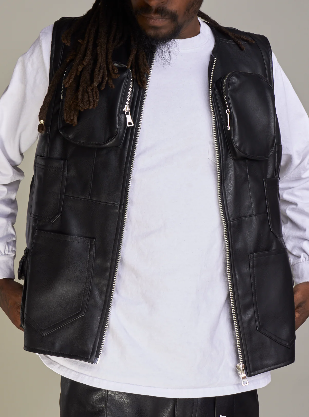 Politics Vest - Florence PU Leather - Black - 491 - Image 4