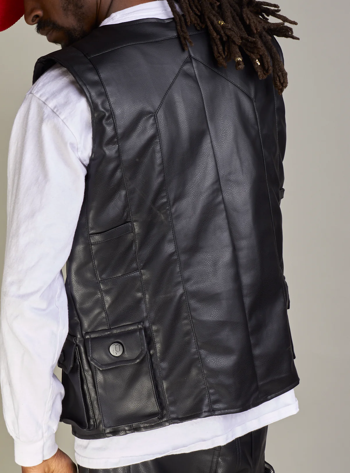 Politics Vest - Florence PU Leather - Black - 491 - Image 7