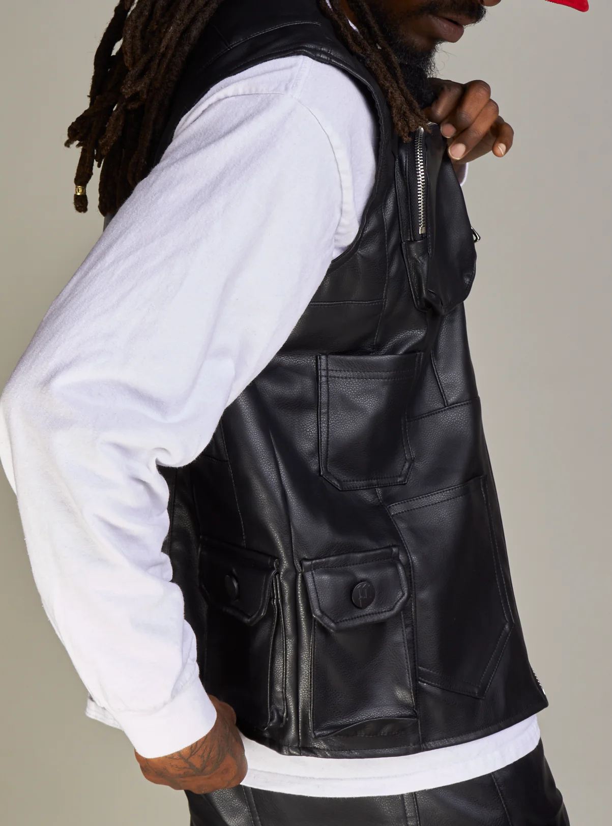 Politics Vest - Florence PU Leather - Black - 491 - Image 9